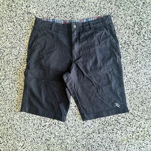 Dahui Pit Proven Chino Shorts Mens 32 Black Plaid Embroidery Button Casual